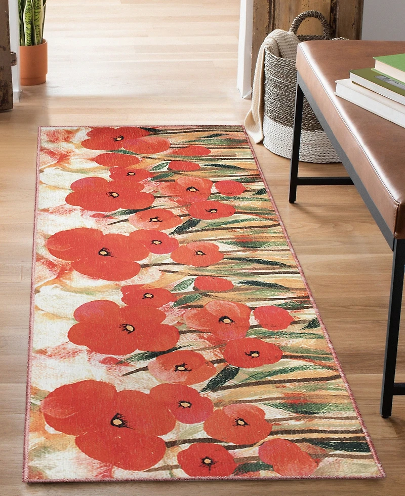 Liora Manne' Impressions Poppies 1'11"x4'11" Runner Area Rug