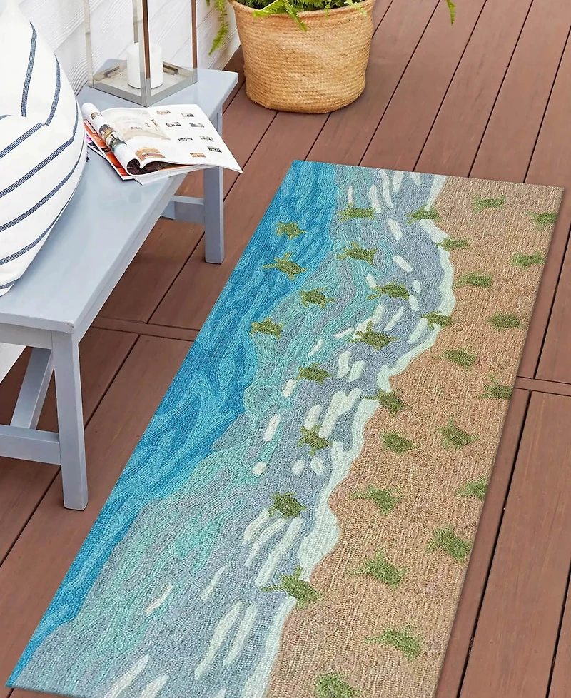 Liora Manne' Frontporch Turtle Beach 2'x5' Runner Area Rug