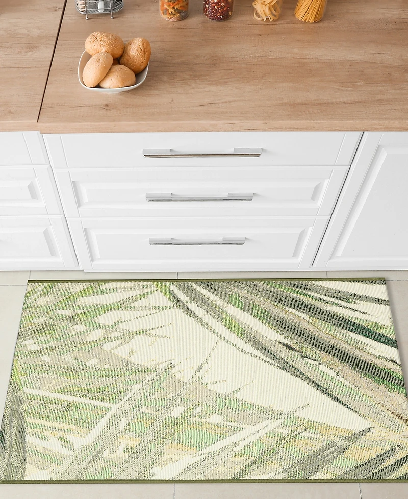 Liora Manne' Esencia Palm Fan 1'11"x4'11" Runner Area Rug