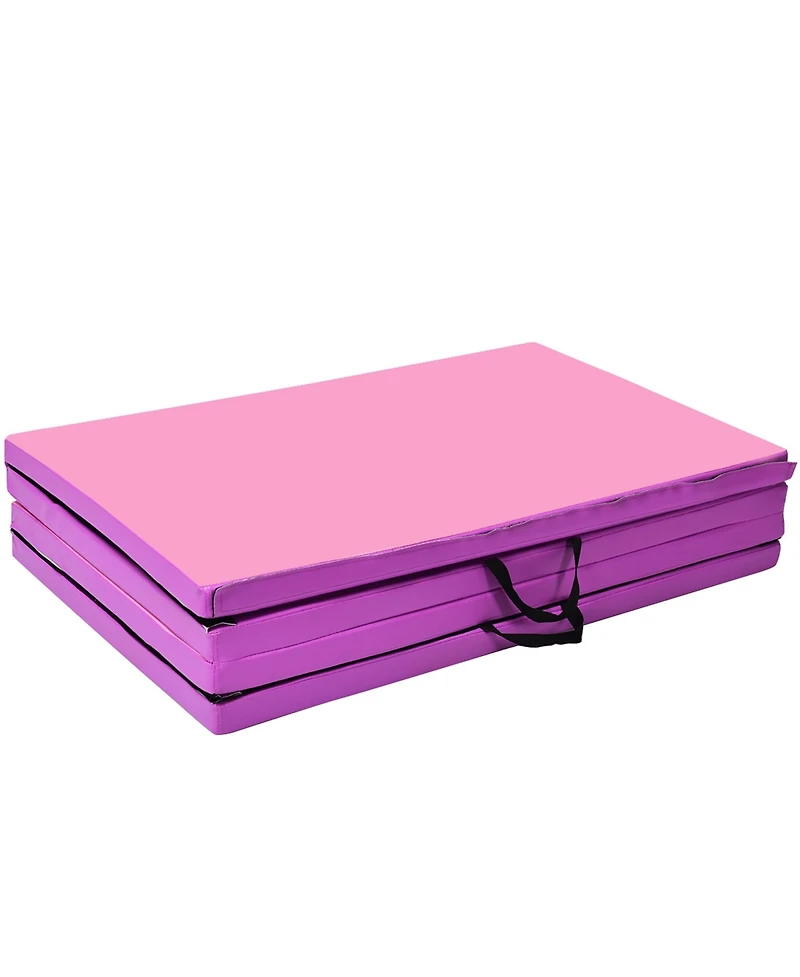 Gymax Folding Panel Gym Fitness Exercise Gymnastics Mat 4' x 10' x 2''