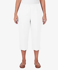 Alfred Dunner Petite Classics Button Hem Denim Capri Pants