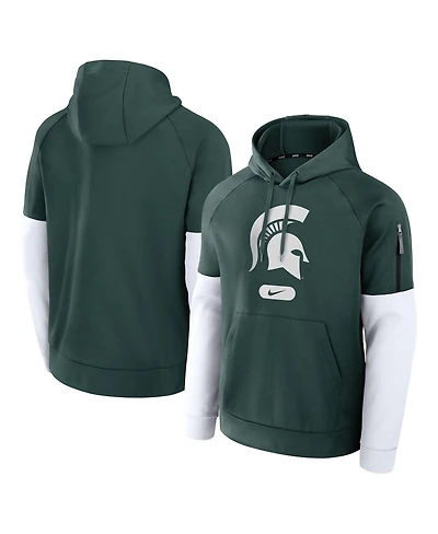 Nike Men's Green Michigan State Spartans Fitness Performance Pullover Hoodie