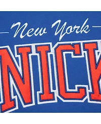 Mitchell & Ness Men's Blue New York Knicks Hardwood Classics There Back 2.0 Vintage Pullover Sweatshirt