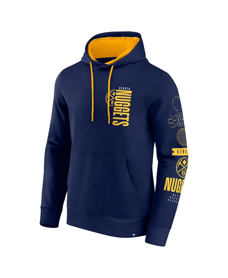 Fanatics Men's Navy Denver Nuggets Game Time Crossover Pullover Hoodie