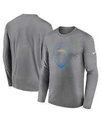 Nike Men's Heather Gray Los Angeles Chargers Legend Icon Long Sleeve T-Shirt