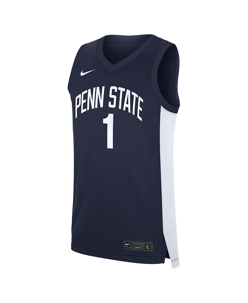 Nike Men's 1 Navy Penn State Nittany Lions Road Replica Jersey