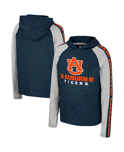 Colosseum Big Boys and Girls Navy Auburn Tigers Ned Raglan Long Sleeve Hooded T-Shirt