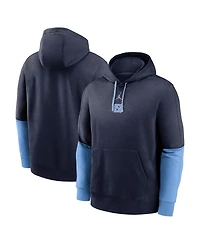 Jordan Men's Navy/Light Blue North Carolina Tar Heels 2024 Sideline Club Pullover Hoodie