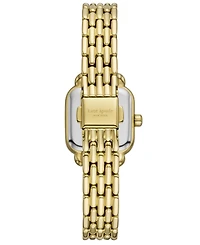 Kate Spade New York Women's Gracie Square Three-Hand Gold-Tone Stainless Steel Watch, 25mm