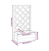 Garden Trellis Planter Gray 19.7"x9.8"x35.4" Solid Firwood