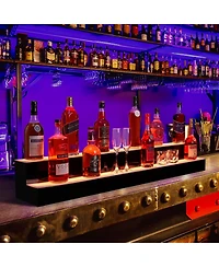 gaomon 48-Inch Led Acrylic Wine Display Rack - Remote Control, App-Controlled, Home Bar Accessories, Modern Design, and Party Wine Display