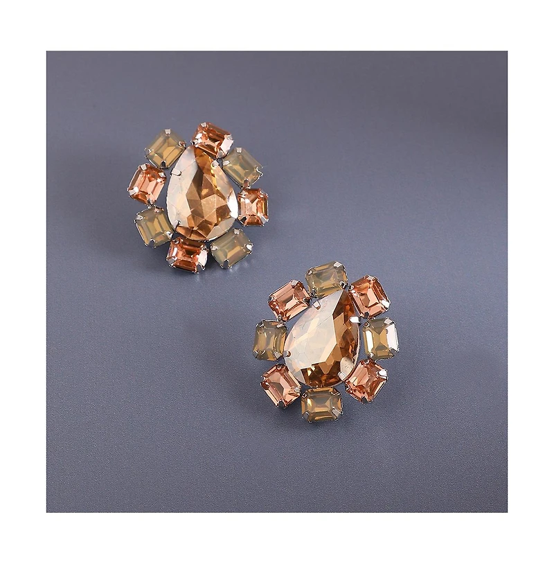 Crystal Pear Stud Earrings
