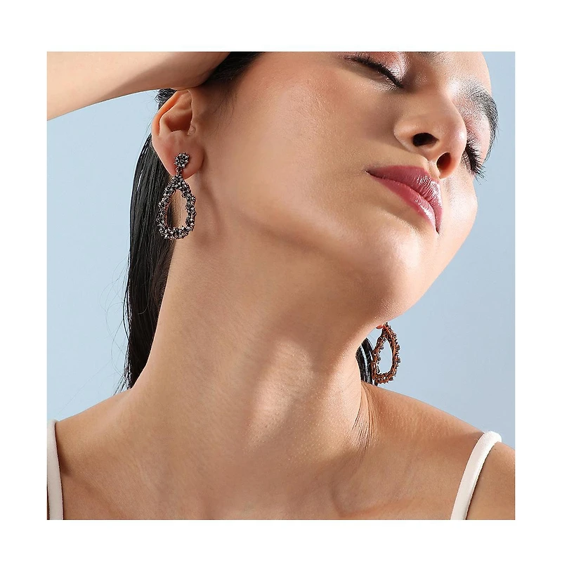 Clustered Hollow Teardrop Earrings