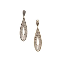 Maxi Lined Teardrop Drop Earrings