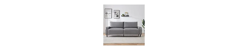 gaomon 80.7" Modern Square Armrest Cushioned Sofa with Storage Bag and Cup Holders, Small Couch Mid Century for Living Room, Apartment Office