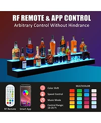 gaomon 60-Inch Acrylic Led Wine Display Rack - Remote Control, App-Controlled, Modern Design, Two-Step Shelf, and Home Bar Accessory
