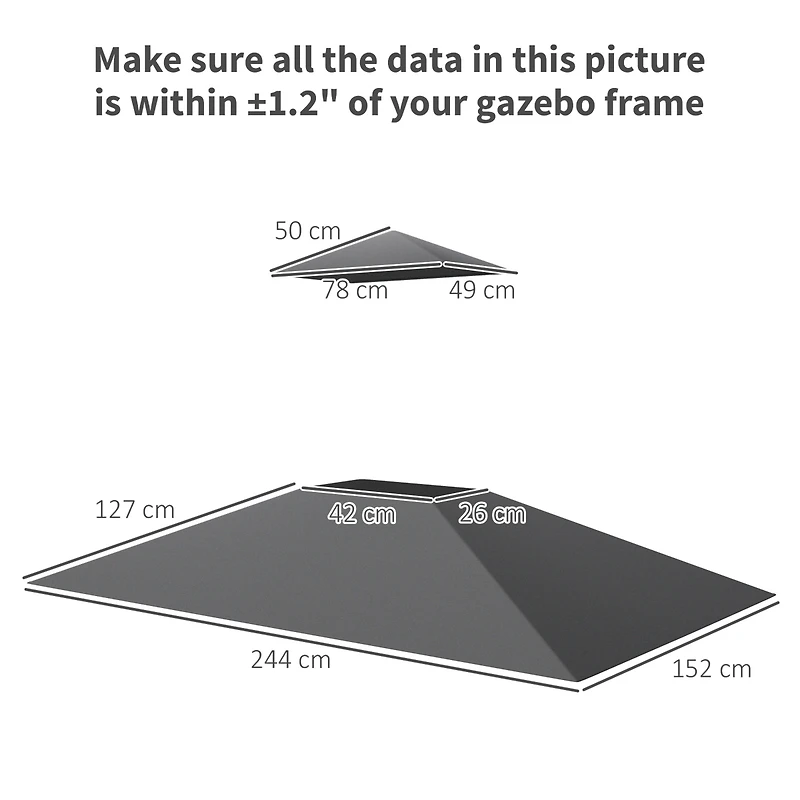 Outsunny 5' x 8' Grill Gazebo Canopy Replacement Cover Only,