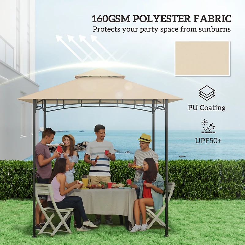 Outsunny 5' x 8' Grill Gazebo Canopy Replacement Cover Only,