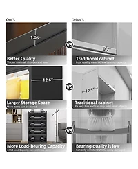 Mega Casa Door Accent Cabinet, 4 Tier Kitchen Organizer Shelf