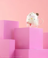 JoyJolt Hello Kitty 3D Double Wall Espresso Glass