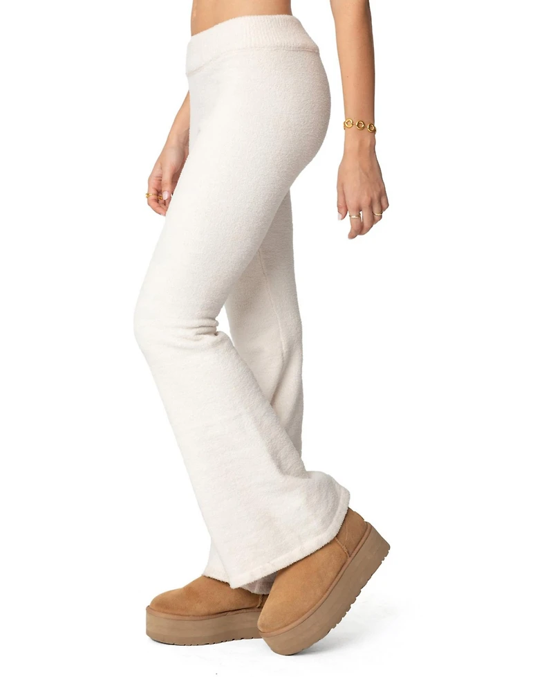 Edikted Womens Plush Flared Pants