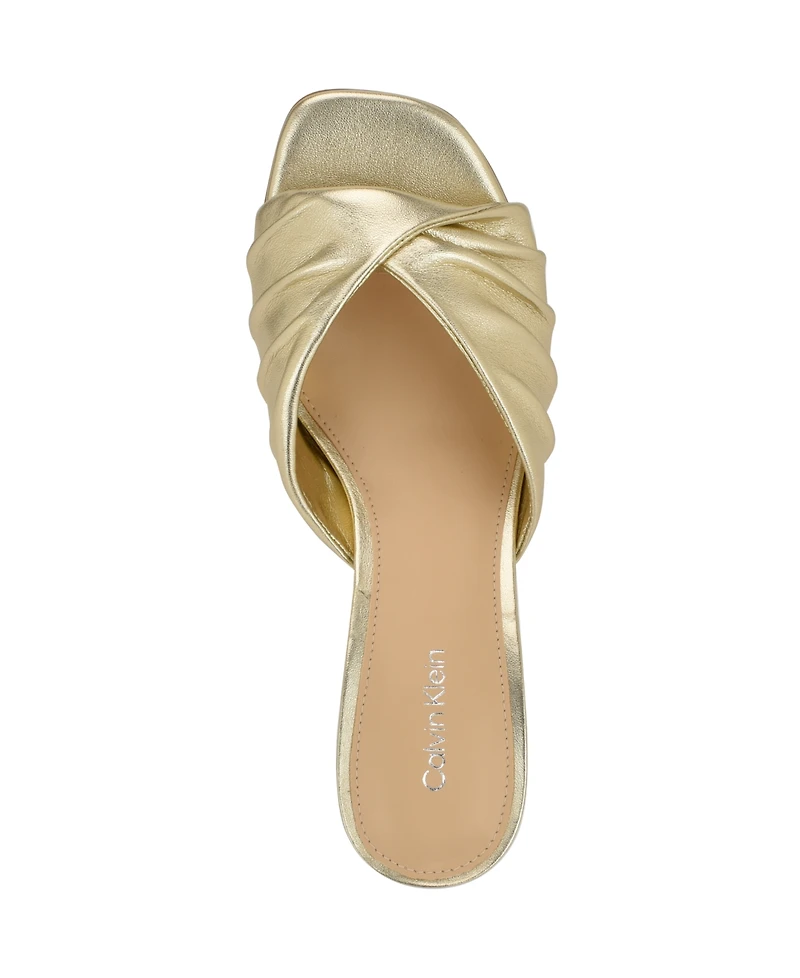 Calvin Klein Women's Imeena Slip-On Kitten Heel Sandals