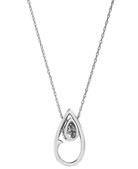 Diamond Halo Teardrop 18" Pendant Necklace (1/4 ct. t.w.) in 10k White Gold