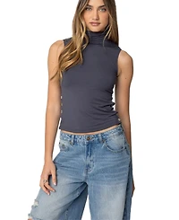 Edikted Womens Coral Turtle Neck Top