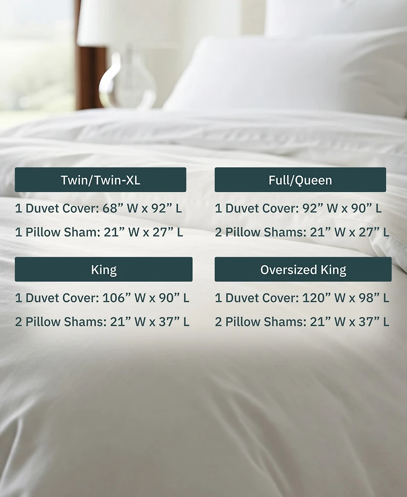 Luxury 3-Piece Duvet Cover Set - 400 Thread Count 100% Cotton Sateen