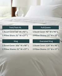 Luxury 3-Piece Duvet Cover Set - 400 Thread Count 100% Cotton Sateen