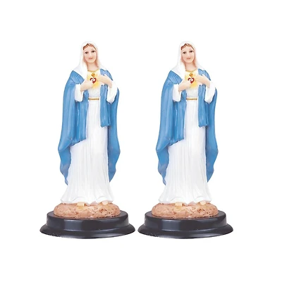 Fc Design "2-pc Set" 5"H Sacred Heart of Maria Statue Holy Figurine Statue Ornament Home Room Office Decor and Perfect Ideas for Housewarming, Holiday