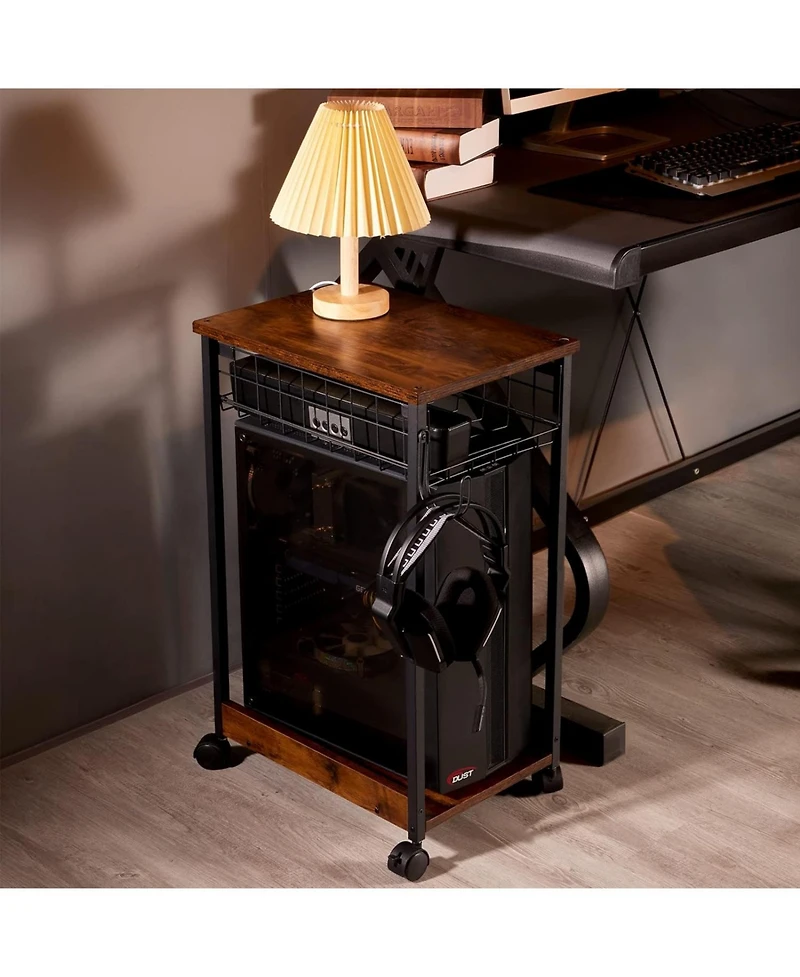 Slickblue Computer Tower with Drawers for Efficient Storage and Organized Workspace