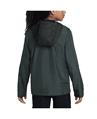 Nike Big Boys and Girls Black Liverpool Amplify Windrunner Anorak Half-Zip Hoodie Jacket