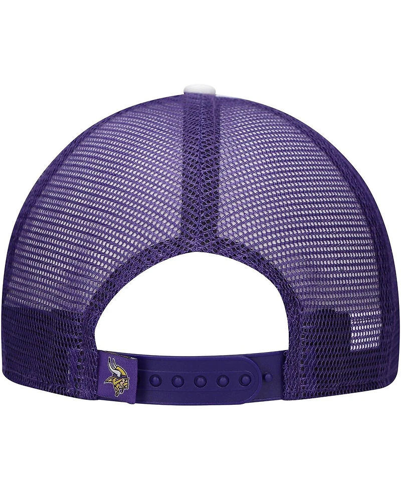 New Era Big Boys and Girls Purple Minnesota Vikings Sport Night Color Block 9FORTY A-Frame Trucker Adjustable Hat