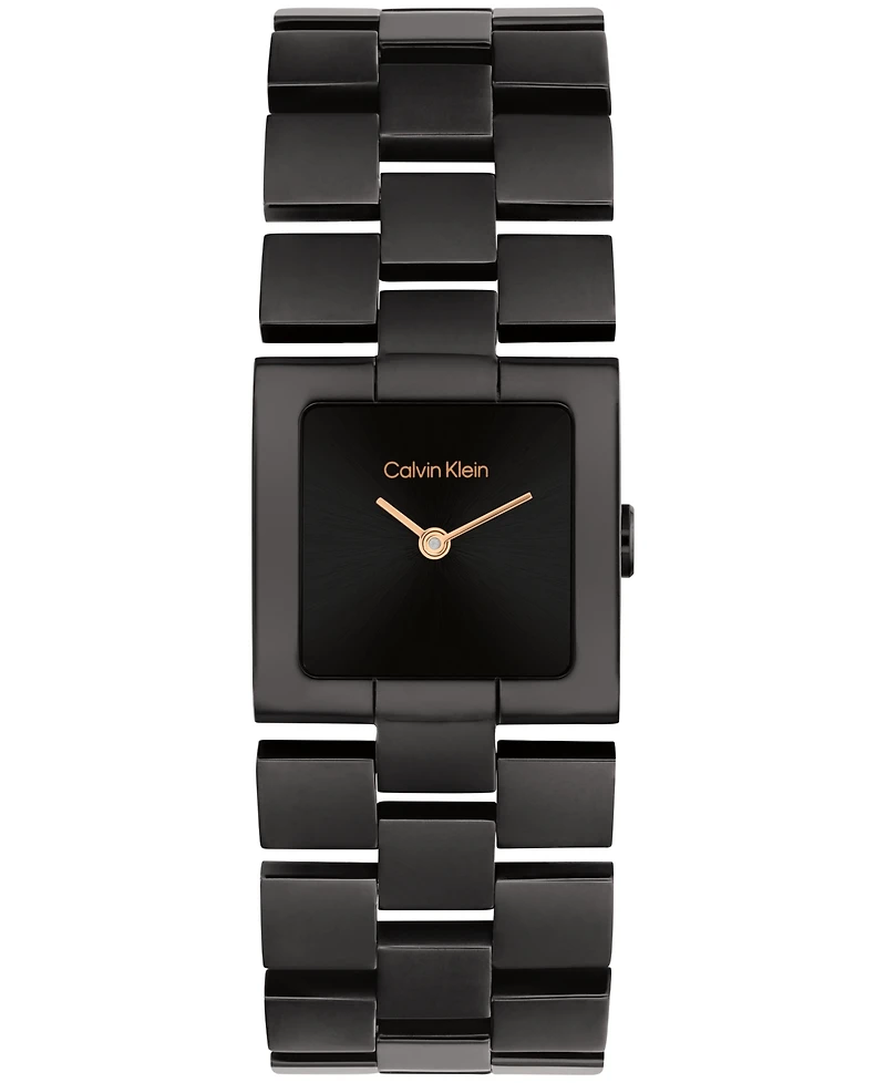 Calvin Klein Women's Ck Meridian Black Ionic Plated Stainless Steel Bracelet Watch, 22mm