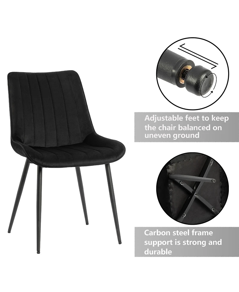 Dyhome Mid Century Dining Chairs, Upholstered Metal Side Chair