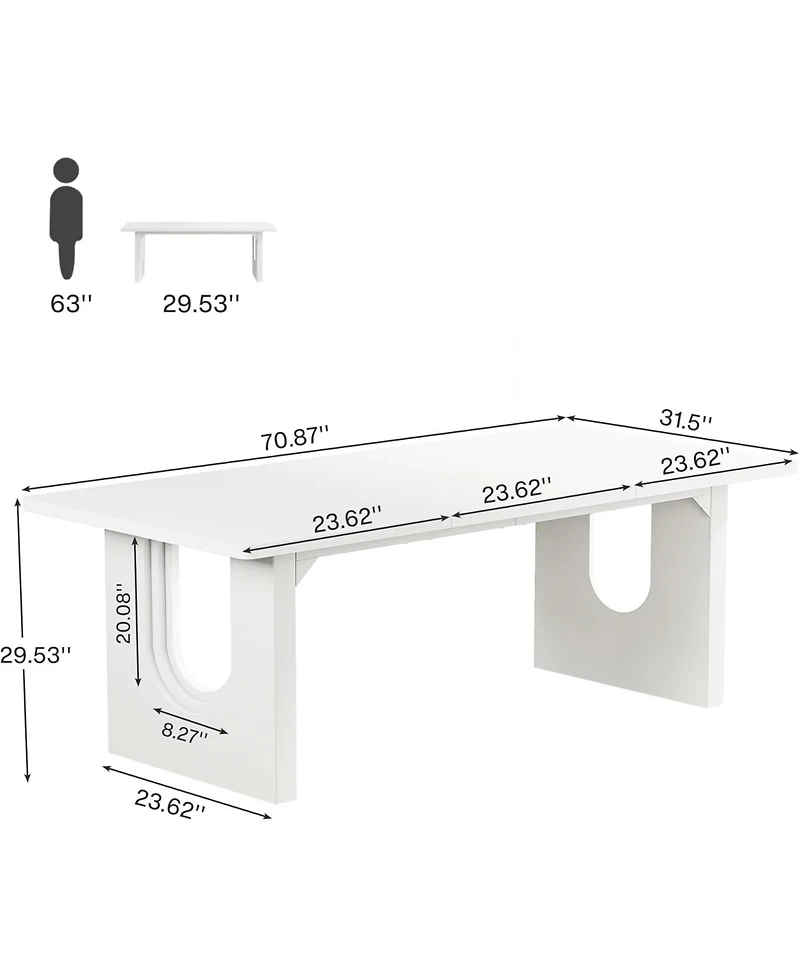 Tribesigns Modern Executive Desk, 70.9" Large Office Computer Meeting Room Table, Simple Workstation Business Furniture for Home