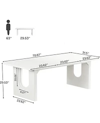 Tribesigns Modern Executive Desk, 70.9" Large Office Computer Meeting Room Table, Simple Workstation Business Furniture for Home