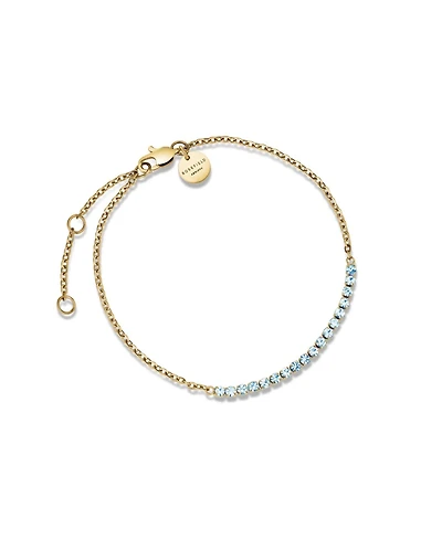 Rosefield Tennis Bracelet 14K Yellow Gold Plated Stainless Steel