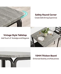 gaomon 3 Piece Dining Table Set for 2 Metal Frame Wood Kitchen Table and 2 Chairs Small Dining Furniture Set for Small Space Apartment Dining Room