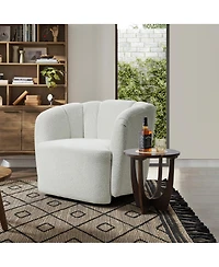 LuxenHome Dark Pine Wood Round Side and End Table