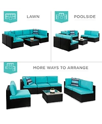 Best Choice Products 7-Piece Outdoor Modular Patio Conversation Furniture, Wicker Sectional Set