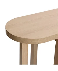 LuxenHome Natural Finish Mdf Wood 47-Inch Long Oval Console Table