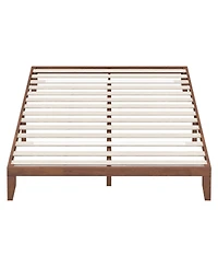 14-Inch King Size Rubber Wood Platform Bed Frame with Wooden Slat Support