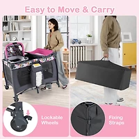 Costway Boys 4 in 1 Convertible Portable Playard Newborn Napper