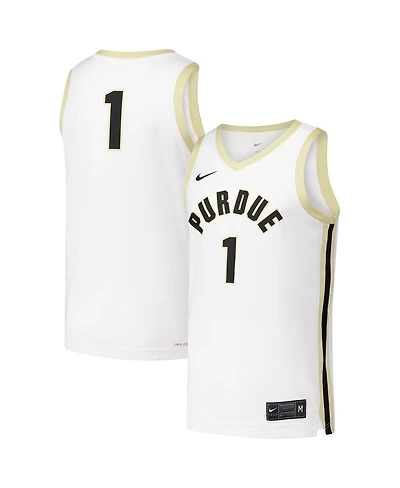 Nike Men's 1 White Purdue Boilermakers Replica Basketball Jersey