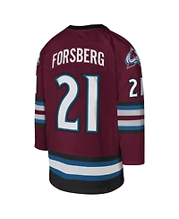 Mitchell & Ness Big Boys and Girls Peter Forsberg Burgundy Colorado Avalanche 2001-02 Blue Line Player Jersey