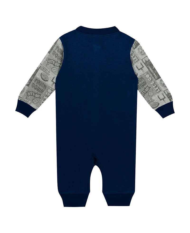 Outerstuff Baby Boys and Girls Navy Michigan Wolverines Playbook Colorblock Long Sleeve Coveralls