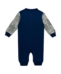 Outerstuff Baby Boys and Girls Navy Michigan Wolverines Playbook Colorblock Long Sleeve Coveralls