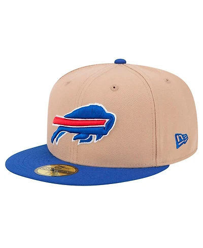 New Era Men's Tan, Royal Buffalo Bills Logo Main 59FIFTY Fitted Hat